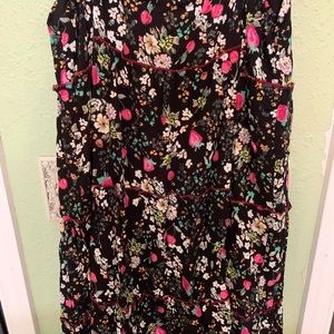 Love fire, spaghetti strap flowered dress, liner